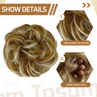 Fujia Postiches en Fibre Synthétique Bouclées/Ondulées Naturelles pour Chignons Désordonnés, Extensions de Cheveux, Postiches pour Chignons, Couleurs Mixtes