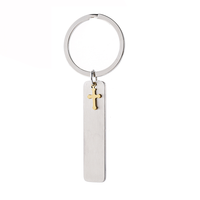 Porte-clés long en acier inoxydable Ywyougang avec breloque croix, étiquette vierge personnalisable, pour cadeau quotidien, vente en gros