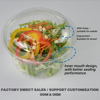 Contenants à gâteau en plastique transparent jetables à prix d'usine avec couvercle en dôme, boîtes en plastique de qualité alimentaire pour l'emballage de salades et de pains
