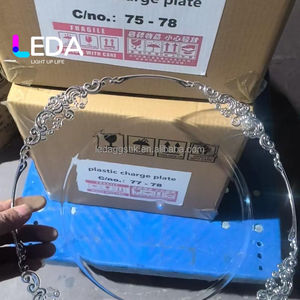 LEDA Wholesale Clear Charger <b>Plates</b> With Beaded Rim 13 Inch Plastic Acrylic Round <b>Dinner</b> <b>Plate</b> Chargers Decorative <b>Plates</b> - Product Image 4
