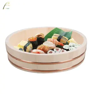 カバー付き木製ハンギリ寿司混合容器寿司ツール木製調理食品米浴槽持続可能