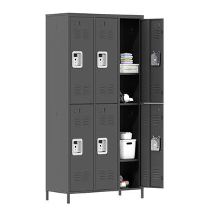 خزانة تخزين حديثة من الفولاذ بـ 6 أبواب قابلة للقفل، قائمة بذاتها ومتينة ومقاومة للرطوبة، مناسبة للاستخدام في الصالات الرياضية والسوبر ماركت - Product Image 1