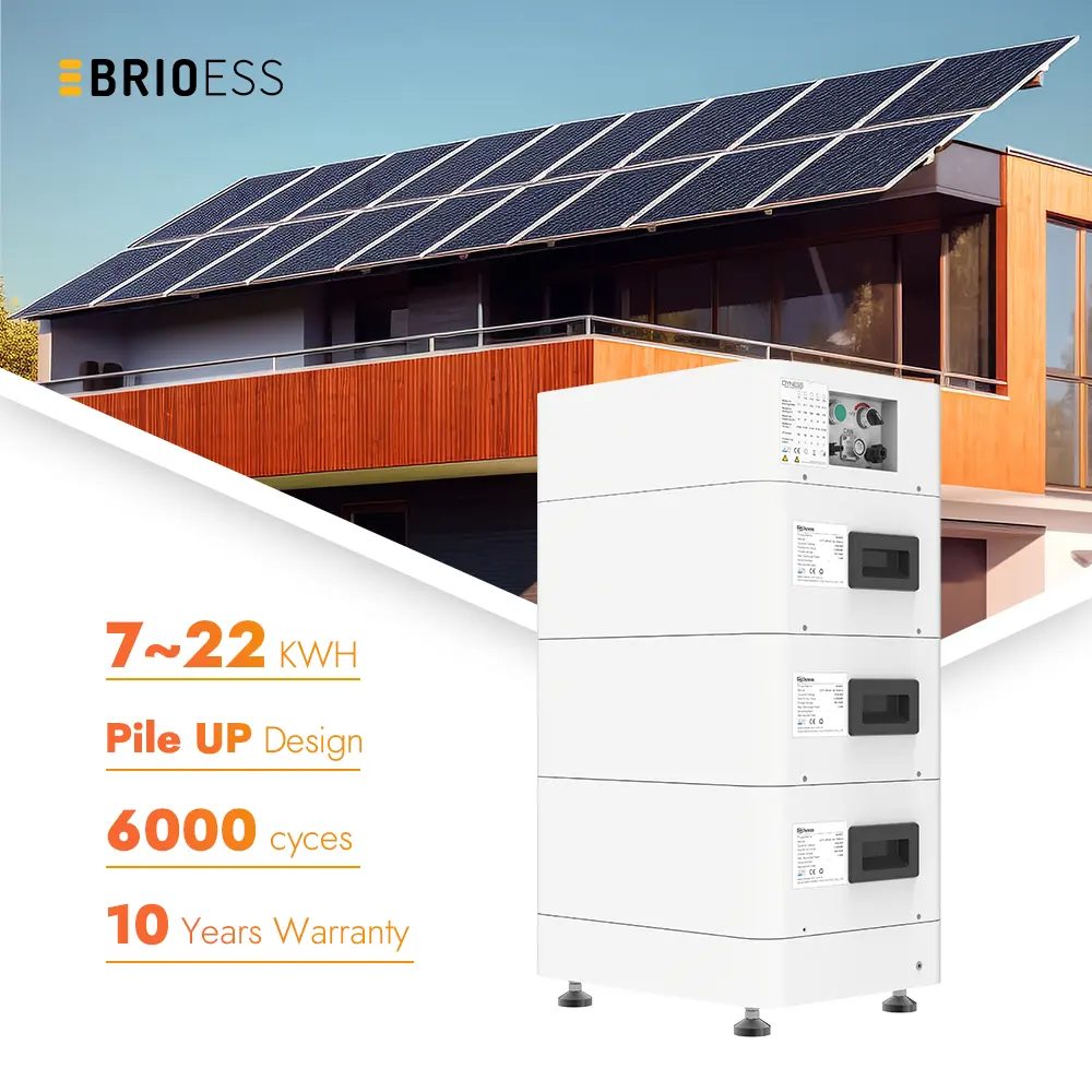 Batterie solaire résidentielle empilable de 10kWh 20kWh, batterie PV 96V Lifepo4 de stockage solaire domestique peicher