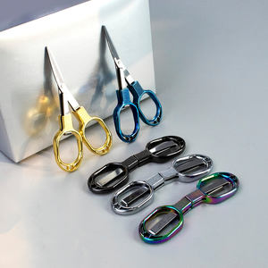 Tijeras de Pesca Plegables en Forma de 8, Potentes, Pequeñas, para Cortar Hilo, con Mango de Metal, para Cortar Línea Principal, Grado DIY - Product Image 2