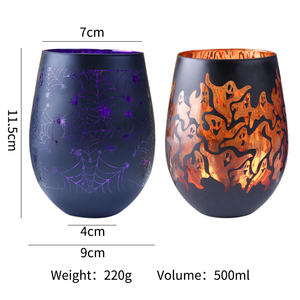 Vasos de Agua de Cristal sin Plomo Personalizados al por Mayor, Vasos de Cristal con Forma de Huevo de 17 oz para <span class=keywords><strong>Halloween</strong></span>, <span class=keywords><strong>Vaso</strong></span> de Vino - Product Image 2