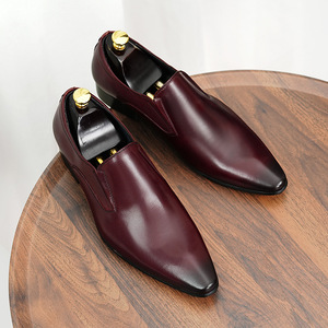 Men's Genuine Leather Dress Shoes <b>Pointed</b> <b>Toe</b> Casual Soft Casual Business Formal Fashionable Casual <b>Flat</b> Men's Leather Shoes - Product Image 1