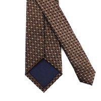 Vente en gros de cravates personnalisées faites à la main pour hommes, Vintage, hommes d'affaires, Jacquard tissé marron, 3.5 pouces, cravates en soie pour hommes