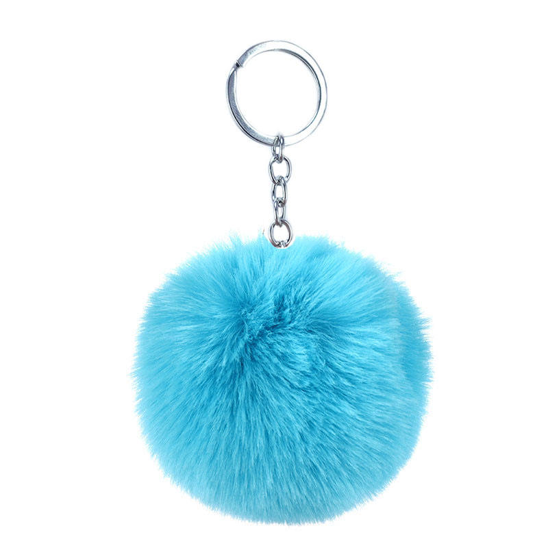 6# Pompon 8 cm avec anneau argenté