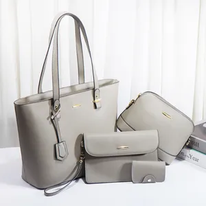 Wholesale Ladies shoulder Bag Leather Tote Bag Women Handbag Satchel Purse 4 pieces handbags set
