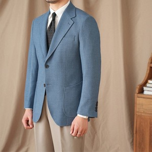 Veste de costume pour <span class=keywords><strong>homme</strong></span> en <span class=keywords><strong>jean</strong></span> bleu de haute qualité, décontractée, respirante, extensible, à simple boutonnage, à revers en pointe, coupe ajustée, <span class=keywords><strong>blazer</strong></span> sport pour <span class=keywords><strong>homme</strong></span> - Product Image 2