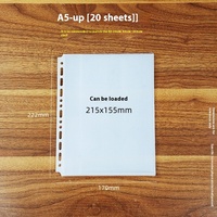 Classeur de rangement transparent pour cartes postales A5, cartes d'alphabétisation pour enfants B5, pages intérieures multi-grilles en PVC A4 A3
