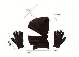 3Pcs <b>Beanies</b> Hat Glove Scarf Sets Unisex Knitted Cap <b>Beanie</b> Bulk Winter Gloves <b>Fleece</b> Neck Warmer Promotional Gift - Product Image 2