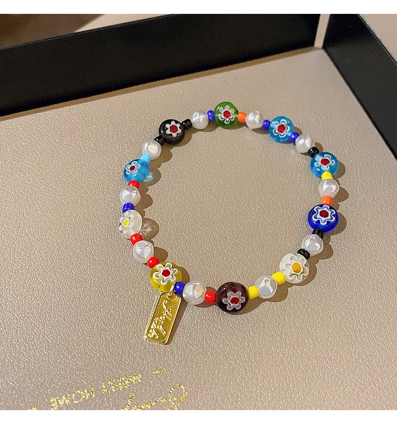 2022 coreano nuova resina Lucky Charm creatività bracciali Candy Flower Gold Filled Bangle Festival bracciali per le donne