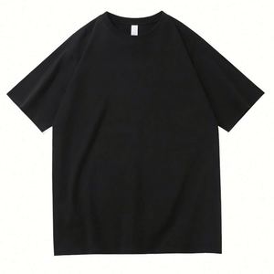 T-shirts unisexes noirs léopard personnalisés pour hommes, coupe oversize, style streetwear, en coton, pour hommes - Product Image 1