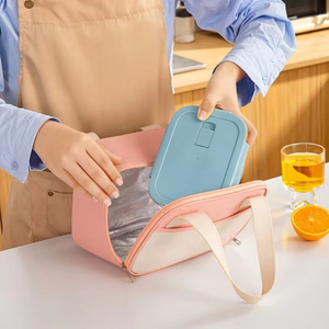 Mode Custom Logo Kleine Thermisch Geïsoleerde <span class=keywords><strong>Lunch</strong></span> Koeltas Oxford Waterdichte Herbruikbare Aluminiumfolie Lunchtas Met Rits - Product Image 5