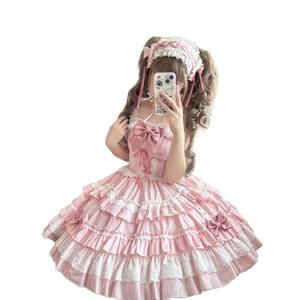Doux Mousse Brocart Jardin Lolita Jsk Robe Original Mignon et Doux Couleurs Contrastées Frais Petit Coton pour Enfants - Product Image 5