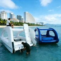 Bateau Catamaran Gonflable Électrique Portable à Énergie Solaire avec Auvent et Moteur pour la Pêche