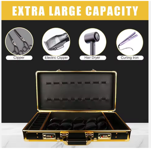Valise professionnelle en alliage d'aluminium pour accessoires de <span class=keywords><strong>barbier</strong></span>, boîte de rangement portable pour outils de coiffure avec serrure sécurisée, valise de voyage pour salon - Product Image 5