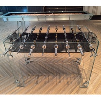 Table de football de luxe haut de gamme personnalisée en verre trempé, populaire pour les jeux sportifs intérieurs ou extérieurs à domicile