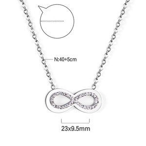 Nouveau design, lignes simples, collier pendentif en acier inoxydable plaqué argent, bijou tendance, populaire, exquis et élégant. - Product Image 2
