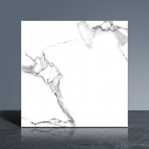 Azulejos de Porcelana Belmonte Blancos de 600x600mm, Acabado Brillante, Efecto Mármol Blanco para Diseño de Pisos - Product Image 3