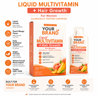 Complément alimentaire liquide multivitaminé pour femmes en sachet, marque privée, favorise la croissance des cheveux et la santé de la peau, supplément nutritionnel quotidien, OEM ODM personnalisé