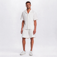 Livraison Rapide Ensemble T-shirt Hawaïen Oversize Luxe Été Séchage Rapide Respirant Manches Courtes Décontracté Quotidien En Stock