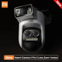Caméra extérieure intelligente Mijia 4 Pro à 3 objectifs PTZ 5MP 3K avec vision nocturne couleur, suivi automatique et alerte sonore et lumineuse