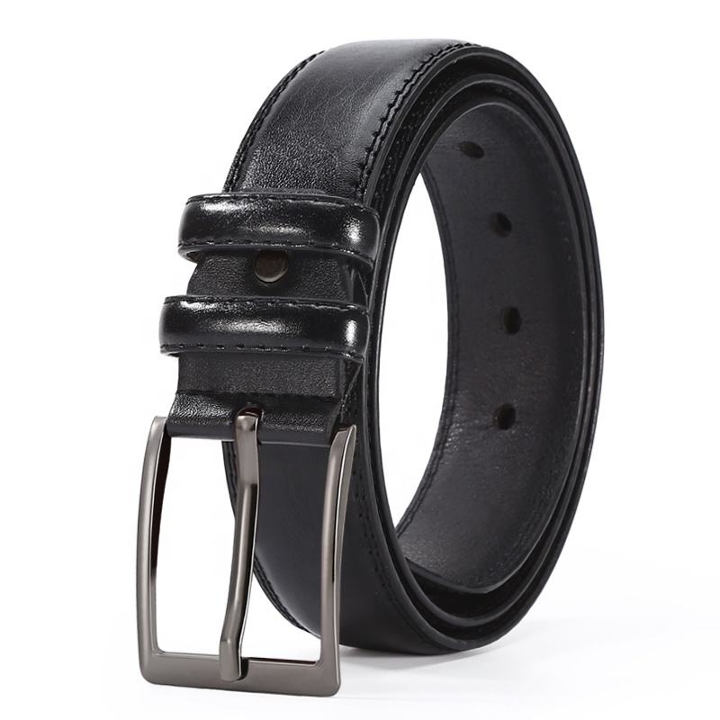 Black Men's Leather Slim Belts Wholesale Mens Black Casual Pu Leather Black Black Dress Belt