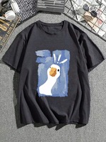 T-shirt décontracté à manches courtes et col rond pour homme, imprimé canard, vêtements d'été, possibilité de personnalisation en usine. F10