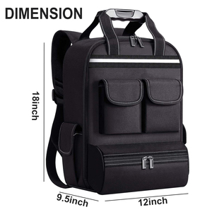 OEM 18inch Heavy Duty Waterproof Tool <b>Backpack</b> Adjustable Padded Shoulder Straps Zipper Closure 100 lb Capacity Multiple Pockets - Product Image 6