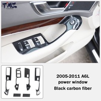 Garniture noire texturée pour interrupteur de lève-vitre, anti-rayures, décoration intérieure, plusieurs styles, compatible avec Audi A6 2005-2011