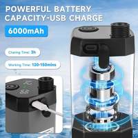 Douche de camping portable améliorée avec batterie longue durée 6000 mAh, pompe, affichage numérique intelligent et tête de douche à détection de température en plastique