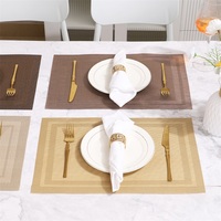 Ensemble de sets de table rectangulaires à double cadre en PVC de 15 pouces, best-sellers - Résistants à la chaleur et antidérapants