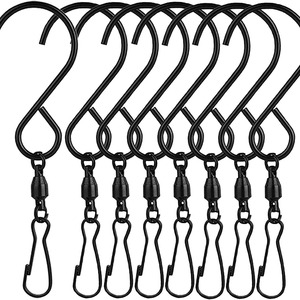Snap Hook Wind Chime Hook Stainless Steel Black With Connecting Strap For Wind Chimes And <b>Lamps</b> Storage - Product Image 2