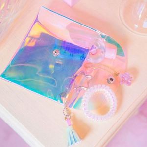 Bolsa de Maquillaje con Botón, Diseño Holográfico 3D, Láser Brillante, PVC, TPU, para Cosméticos de Playa - Product Image 3