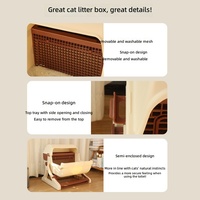 Bac à litière pour chat semi-automatique extra-large en PP avec design semi-fermé, robuste et durable, vente en gros d'usine