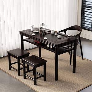 Solid Wood Tea <b>Table</b> And Chair <b>Set</b> <b>4</b> Piece Modern Chinese Style Zen Tea Ceremony <b>For</b> <b>Small</b> Apartments Living Room - Product Image 2