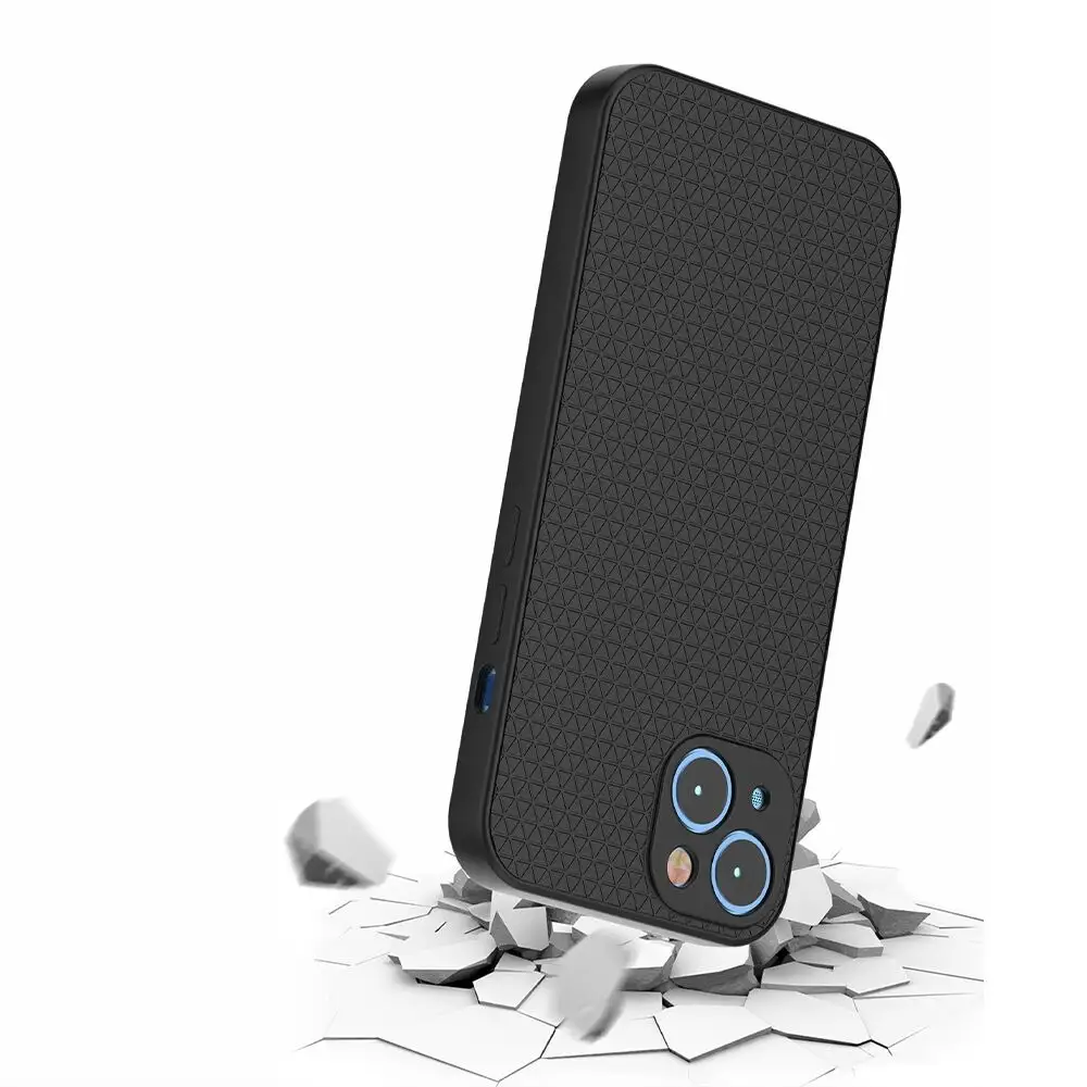 For iphone 14 Pro Max 13 12 11 Factory Price Cross Pattern Black Rubber Flexible Lightweight Anti-slip Slim TPU Phone Case