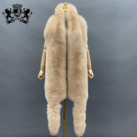 Écharpe et châle élégants pour femmes vente en gros écharpe d'hiver en fourrure de renard de luxe col moelleux longue queue enveloppante chaude et épaisse étole en fourrure Cape