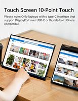 Moniteur portable tactile de 15,6 pouces avec interface USB, résolution 1080p et fréquence de rafraîchissement de 60 Hz
