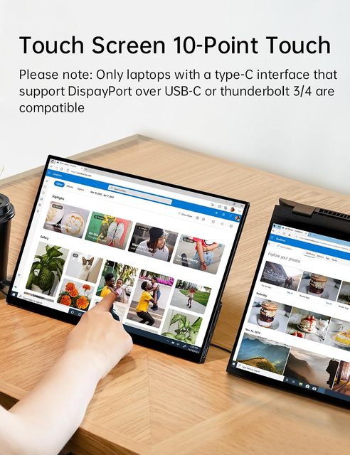 Portable 15.6-Inch Touch-enabled Monitor with USB Interface 1080p Resolution and 60Hz Refresh Rate