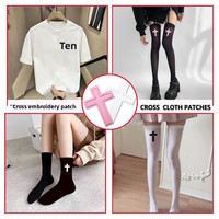 Parches de Tela Cruzados para Decoración de Ropa y Calcetines, Accesorios para Medias, Parches Termoadhesivos, Personalizables