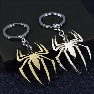 China Cheap Wholesale Custom Made Blank Logo Gold Spider Man Keychain Key Chains