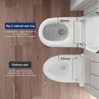 WC intelligent électrique moderne à poser au sol avec chasse automatique et cuvette en céramique