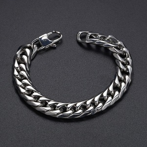 Pulsera de Cadena Franco de Acero Inoxidable Plateado de Múltiples Anchos 11/13/16/19/21mm, Brazalete Unisex Estilo Hip Hop, Joyería Urbana Europea - Product Image 3