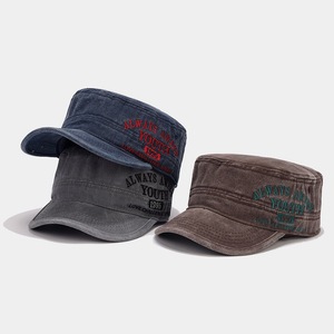 Gorra de béisbol deportiva plana de algodón lavado Vintage para <span class=keywords><strong>mujer</strong></span>, protección solar informal con diseño bordado para acampar y pescar - Product Image 3