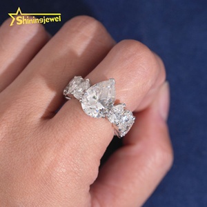 10K vàng rắn phụ nữ kích thước lớn 6ct Lê cắt moissanite Nhẫn tùy chỉnh thời trang Đồ trang sức nhẫn cho đám cưới đính hôn - Product Image 6