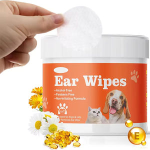 Usine étiquette personnalisée sans parfum doux et non irritant à base de plantes lingettes de nettoyage des oreilles des animaux de compagnie pour chiens et chats - Product Image 1