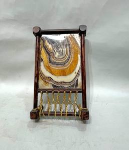 ถาดเสิร์ฟลายหินอ่อนแบบดั้งเดิม ถาดเสิร์ฟไม้ทำมือที่ได้รับแรงบันดาลใจจากดีไซน์อินเดียโบราณ - Product Image 2